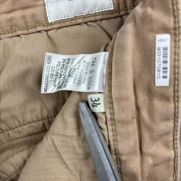 Rag & Bone Pants Mens 34x32" Standard Issue Fit 3 Slim Straight Leg Navy - Picture 6 of 11